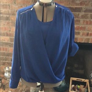 Calvin Klein Faux Wrap Blouse Medium